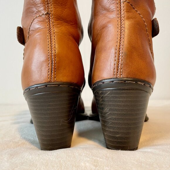 Rieker - Western-style Tan Leather Ankle Boots - Picture 6 of 9